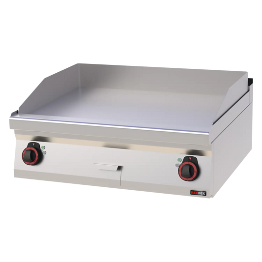 Fry-top griddle plate 80x51 electric smooth without cabinet 400 V | REDFOX - FTH 70/08 E