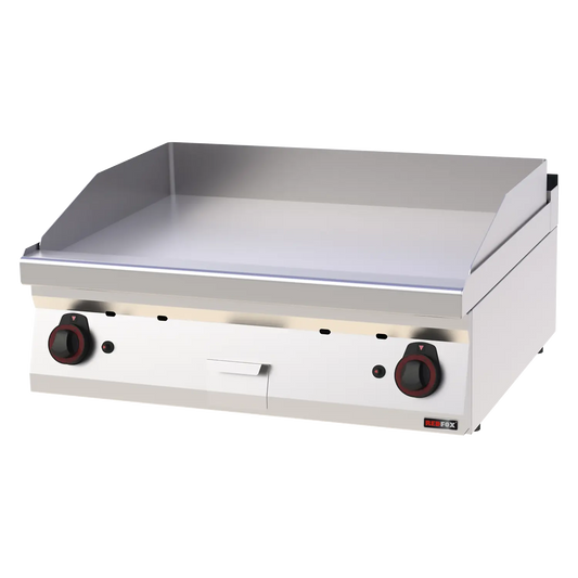 Fry-top griddle plate 80x51 gas smooth without cabinet | REDFOX - FTH 70/08 G