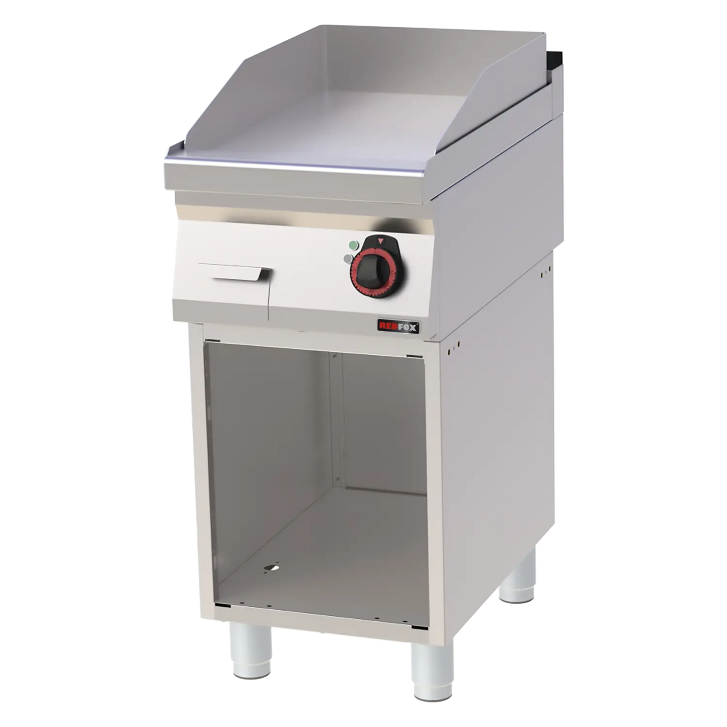 Fry-top griddle plate 40x51 electric smooth on open cabinet 400 V | REDFOX - FTH 70/40 E