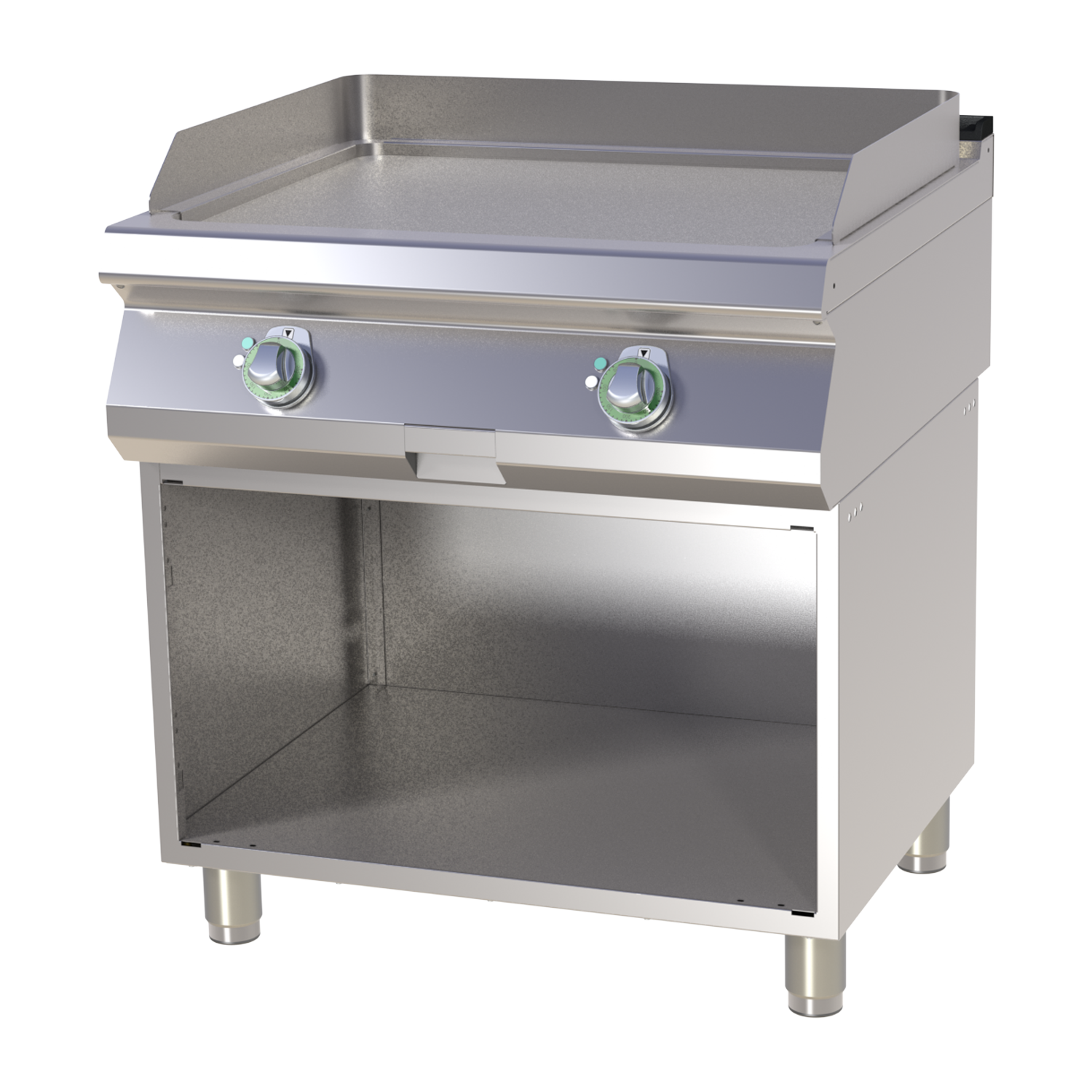 Fry-top griddle plate smooth on open cabinet | RM - FTH 780 E