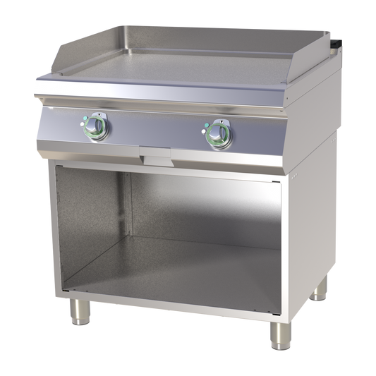 Fry-top griddle plate smooth on open cabinet | RM - FTH 780 E