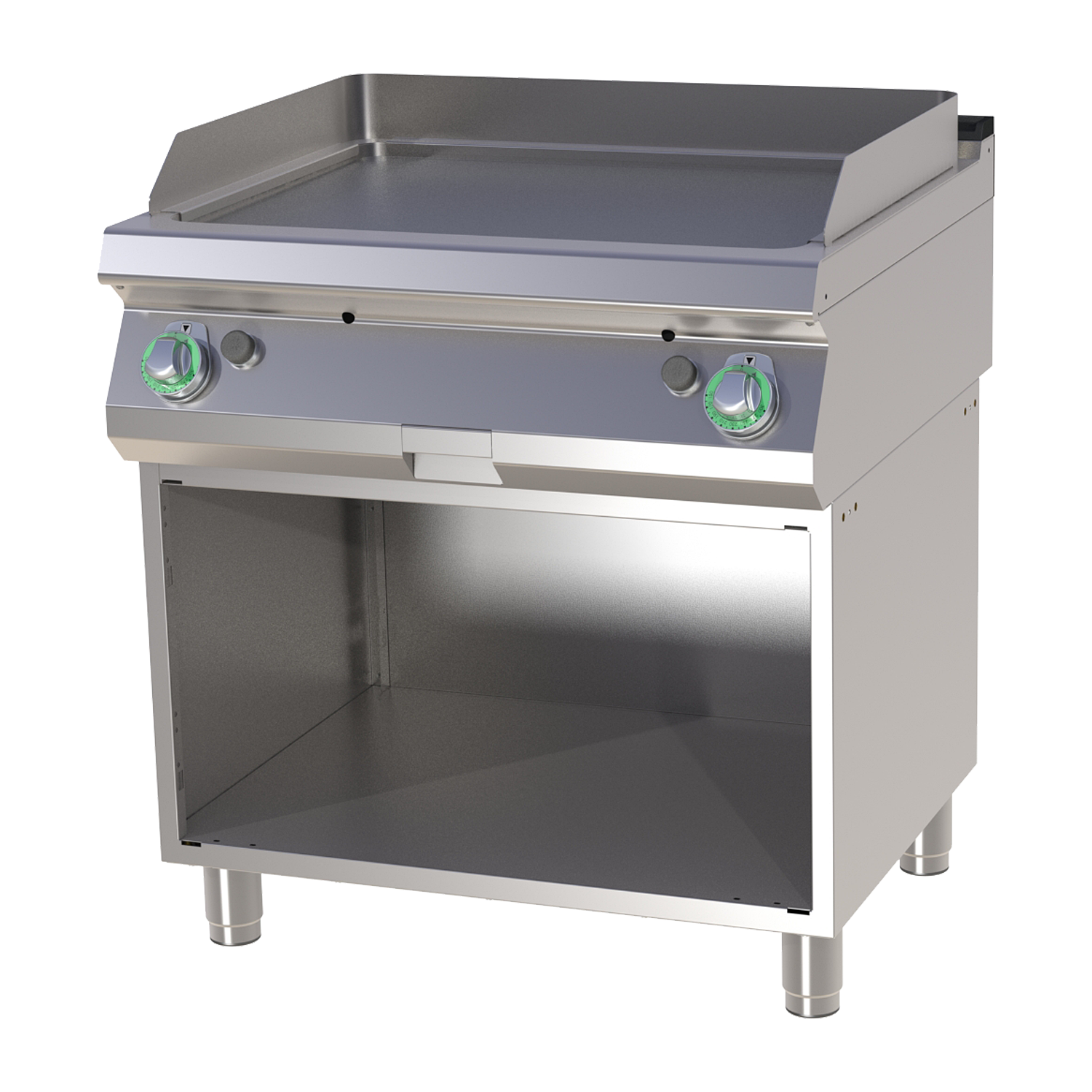 Fry-top griddle plate smooth on open cabinet | RM - FTH 780 G