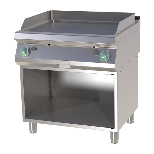 Fry-top griddle plate smooth on open cabinet | RM - FTH 780 G