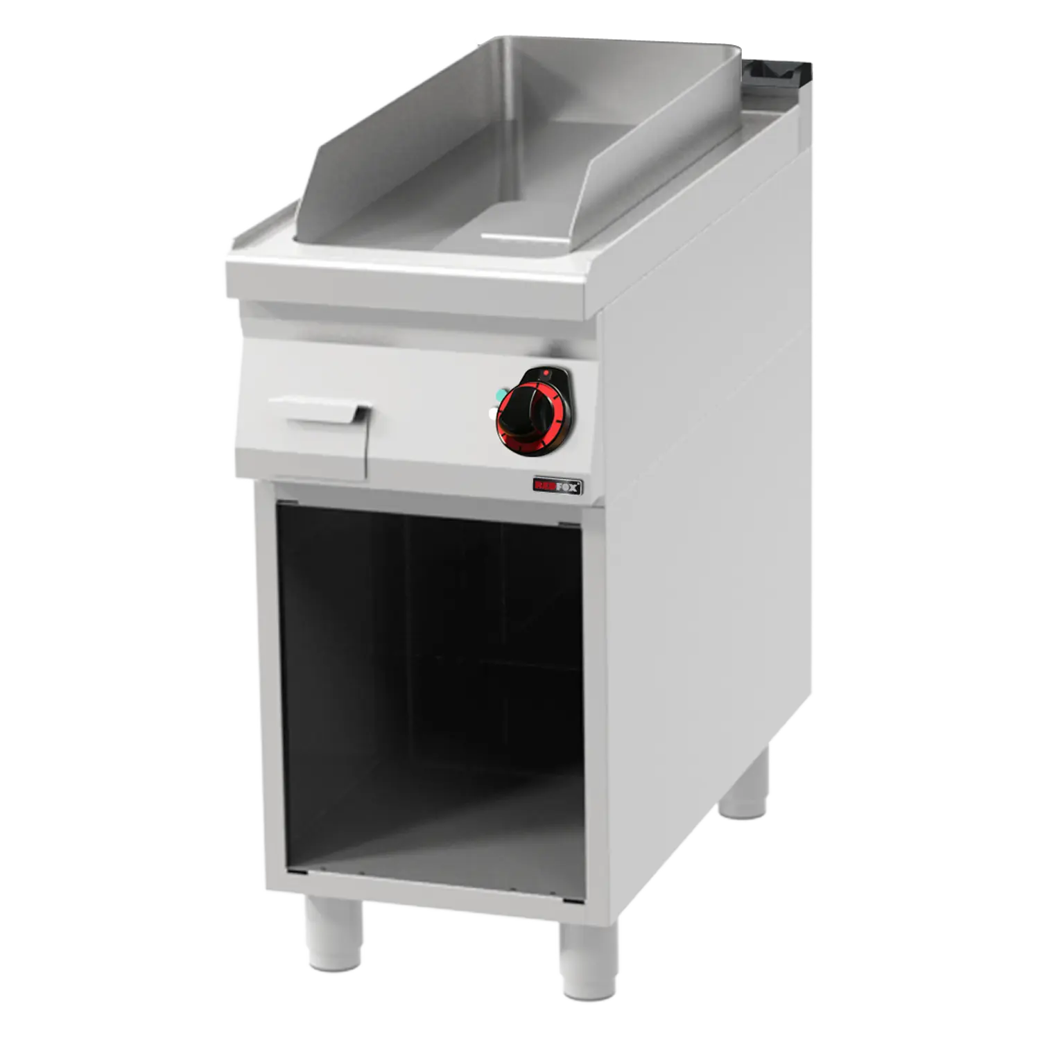 Fry-top griddle plate 31x65 electric smooth on open cabinet 400 V | REDFOX - FTH 90/40 E