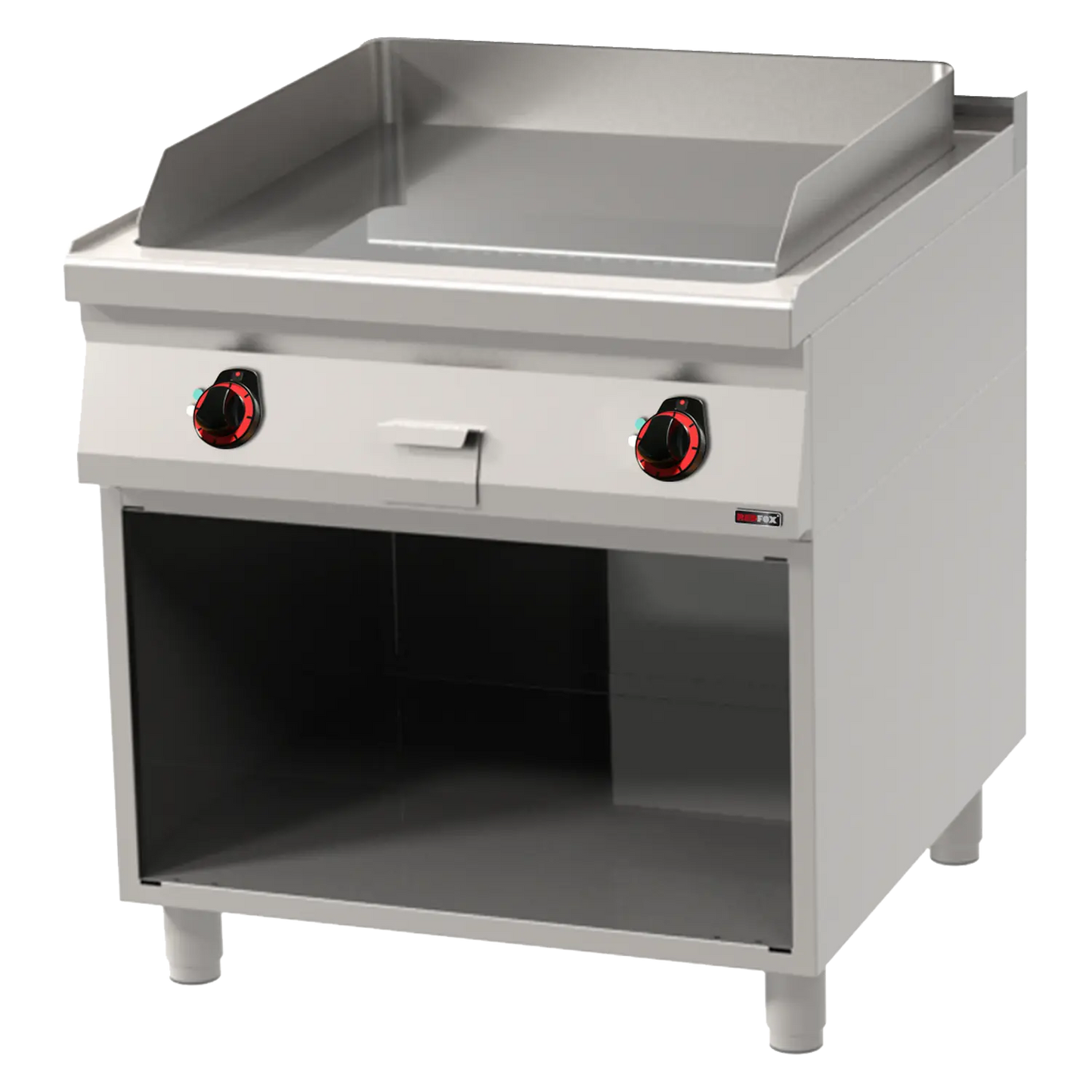 Fry-top griddle plate 71x65 electric smooth on open cabinet 400 V | REDFOX - FTH 90/80 E