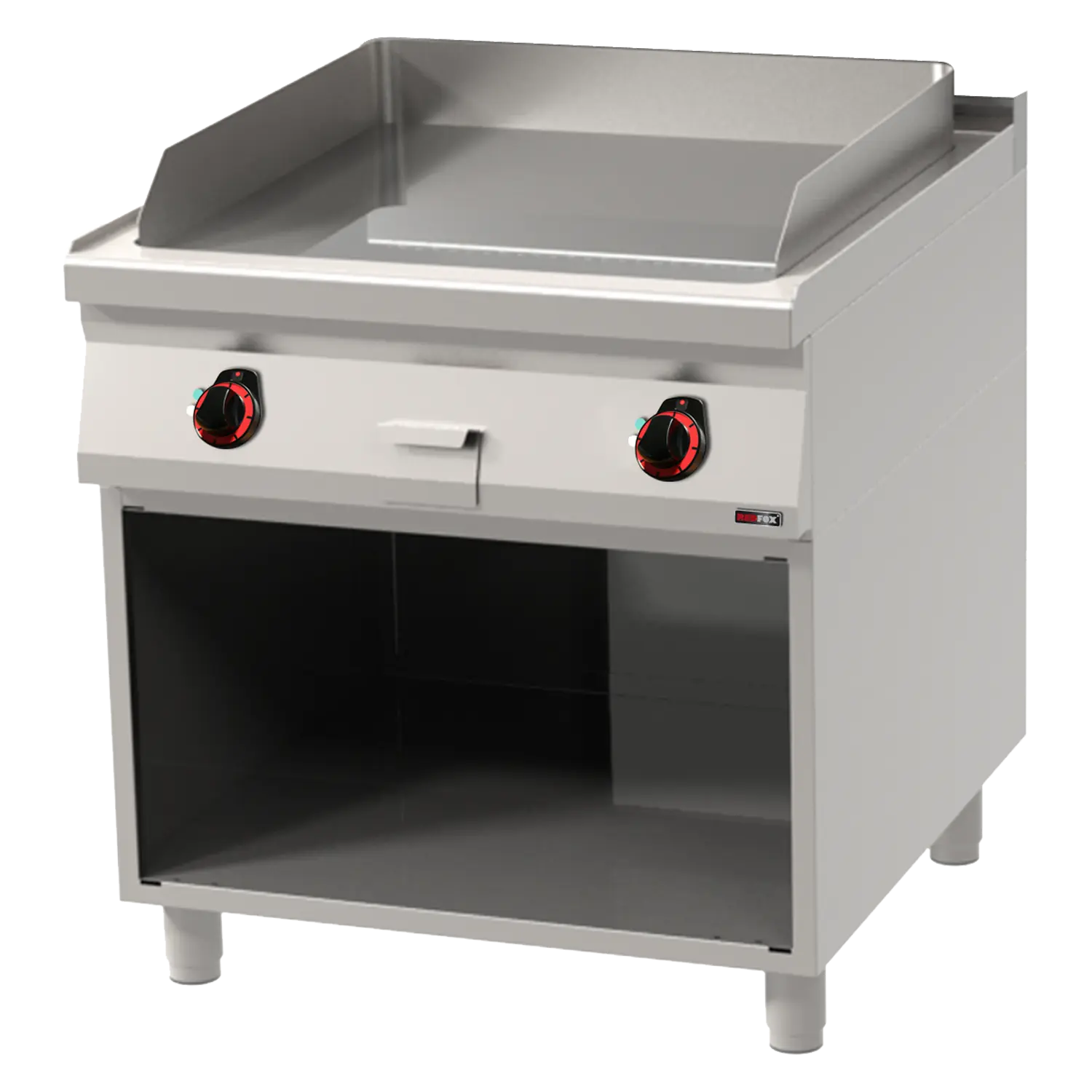 Fry-top griddle plate 71x65 electric smooth on open cabinet 400 V | REDFOX - FTH 90/80 E