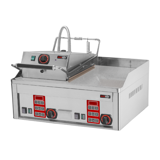Steak grill electric with digital timer and top contact plate 65x48 table | REDFOX - FTHC 60 ED + KD 30 T