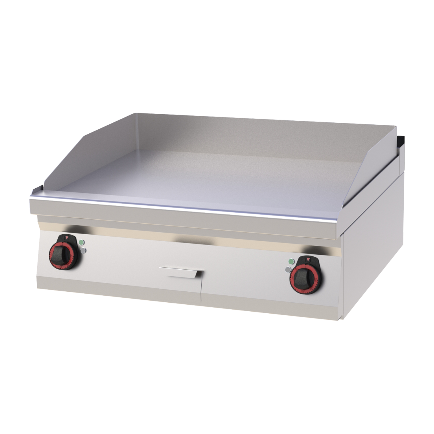 Fry-top griddle plate 80x51 electric chromed smooth without cabinet 400 V | REDFOX - FTHC 70/08 E