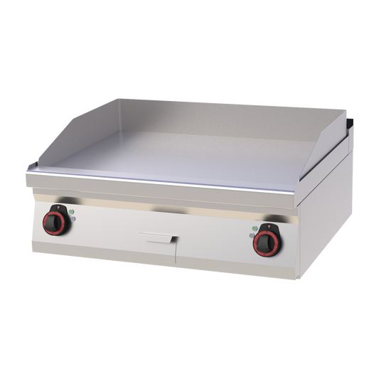 Fry-top griddle plate 80x51 electric chromed smooth without cabinet 400 V | REDFOX - FTHC 70/08 E
