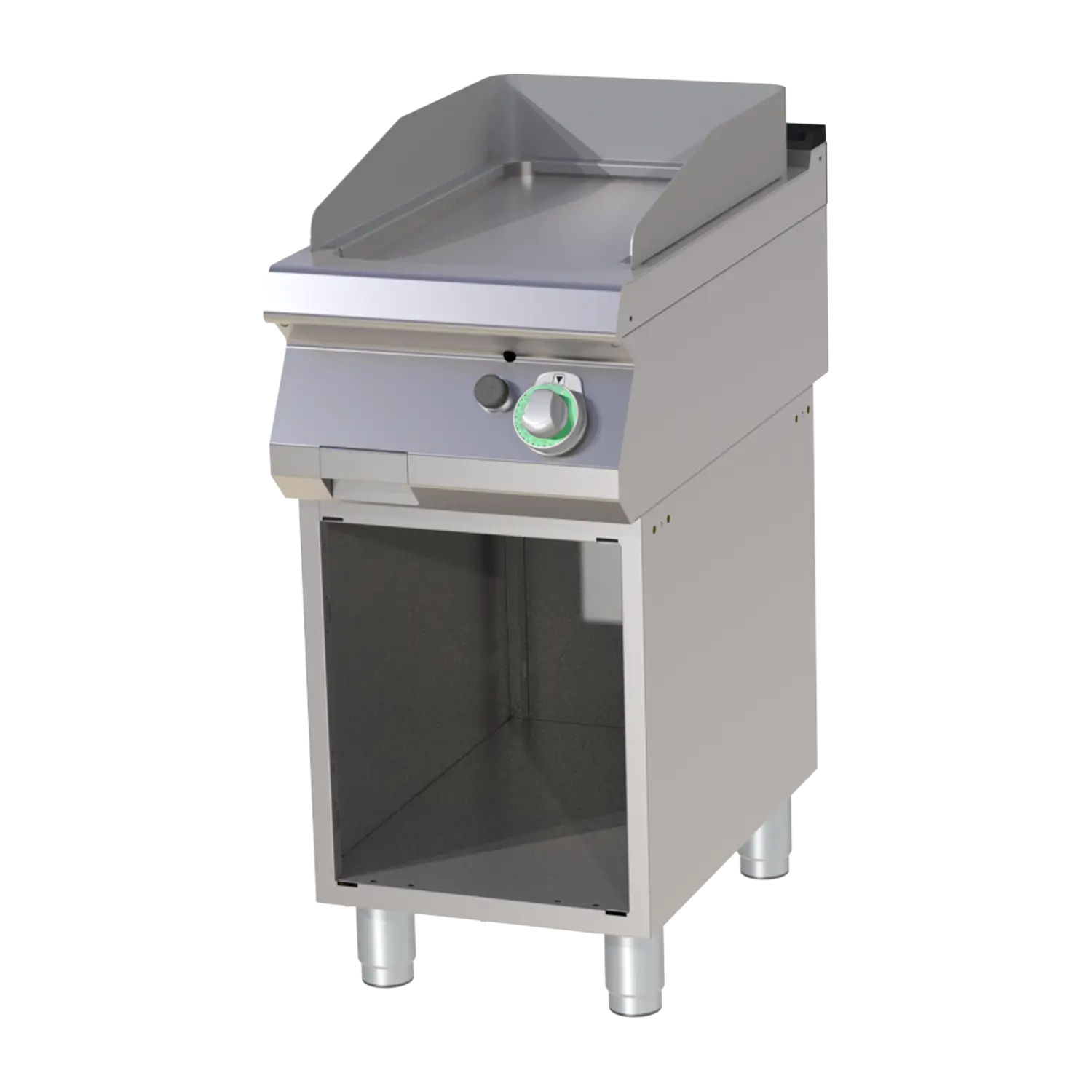 Fry-top griddle plate smooth chromed on open cabinet | RM - FTHC 740 G