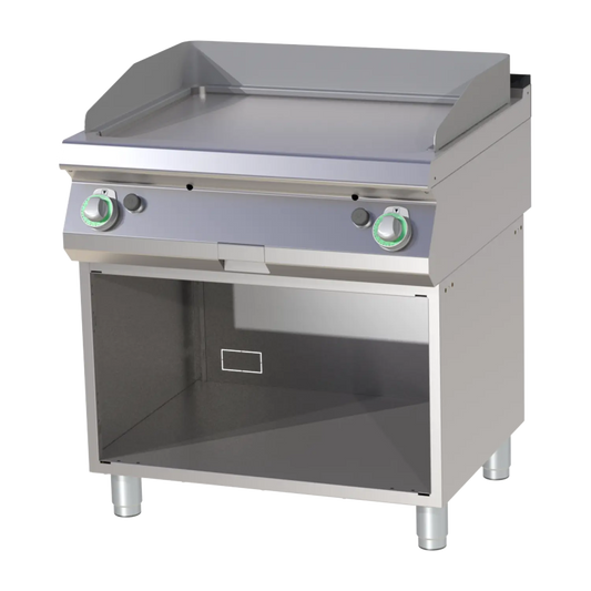 Fry-top griddle plate smooth chromed on open cabinet | RM - FTHC 780 G