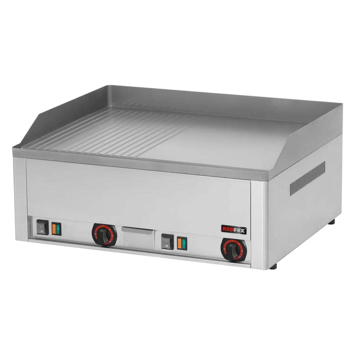 Fry-top griddle plate 65x48 electric combined counter top 400 V | REDFOX - FTHR 60 E