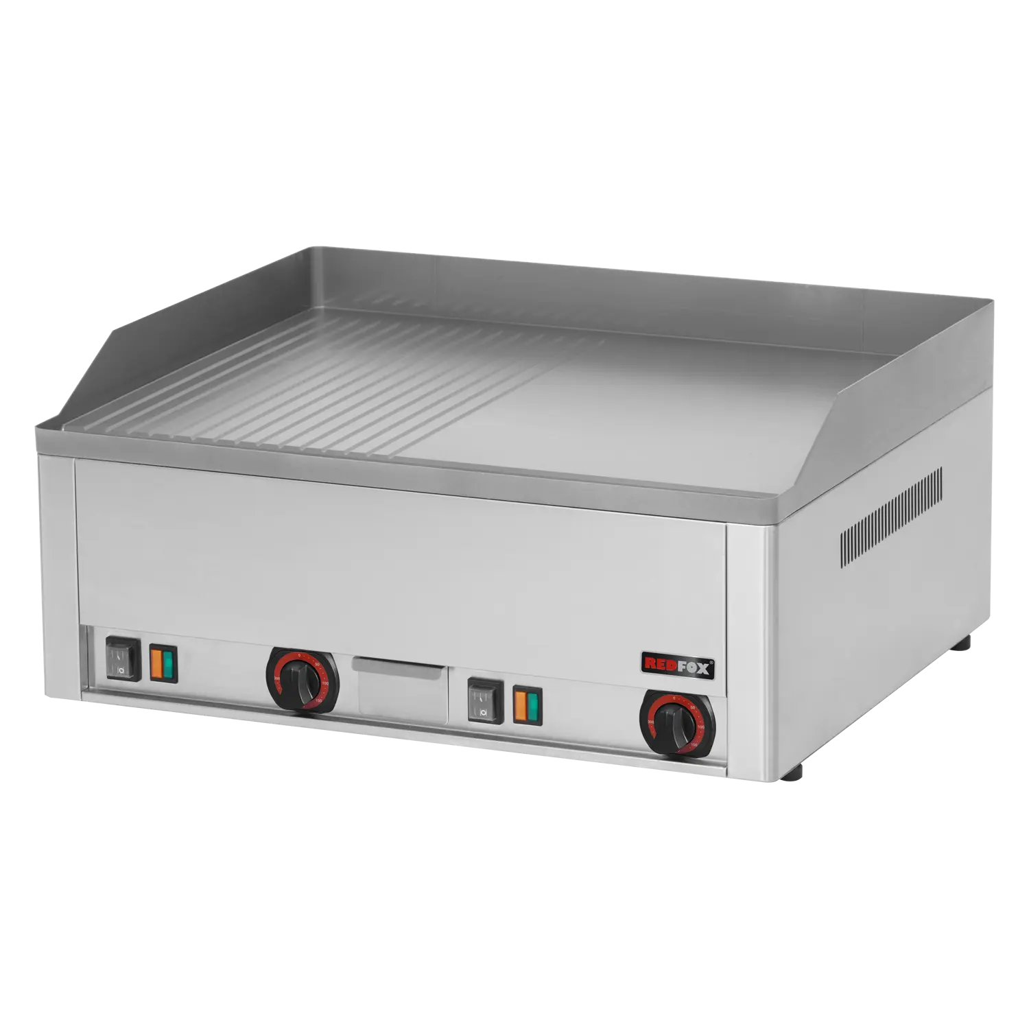 Fry-top griddle plate 65x48 electric combined counter top 400 V | REDFOX - FTHR 60 E