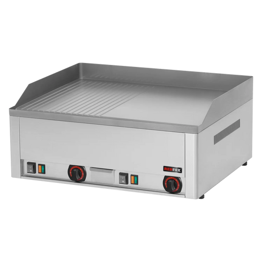 Fry-top griddle plate 65x48 electric combined counter top 400 V | REDFOX - FTHR 60 E