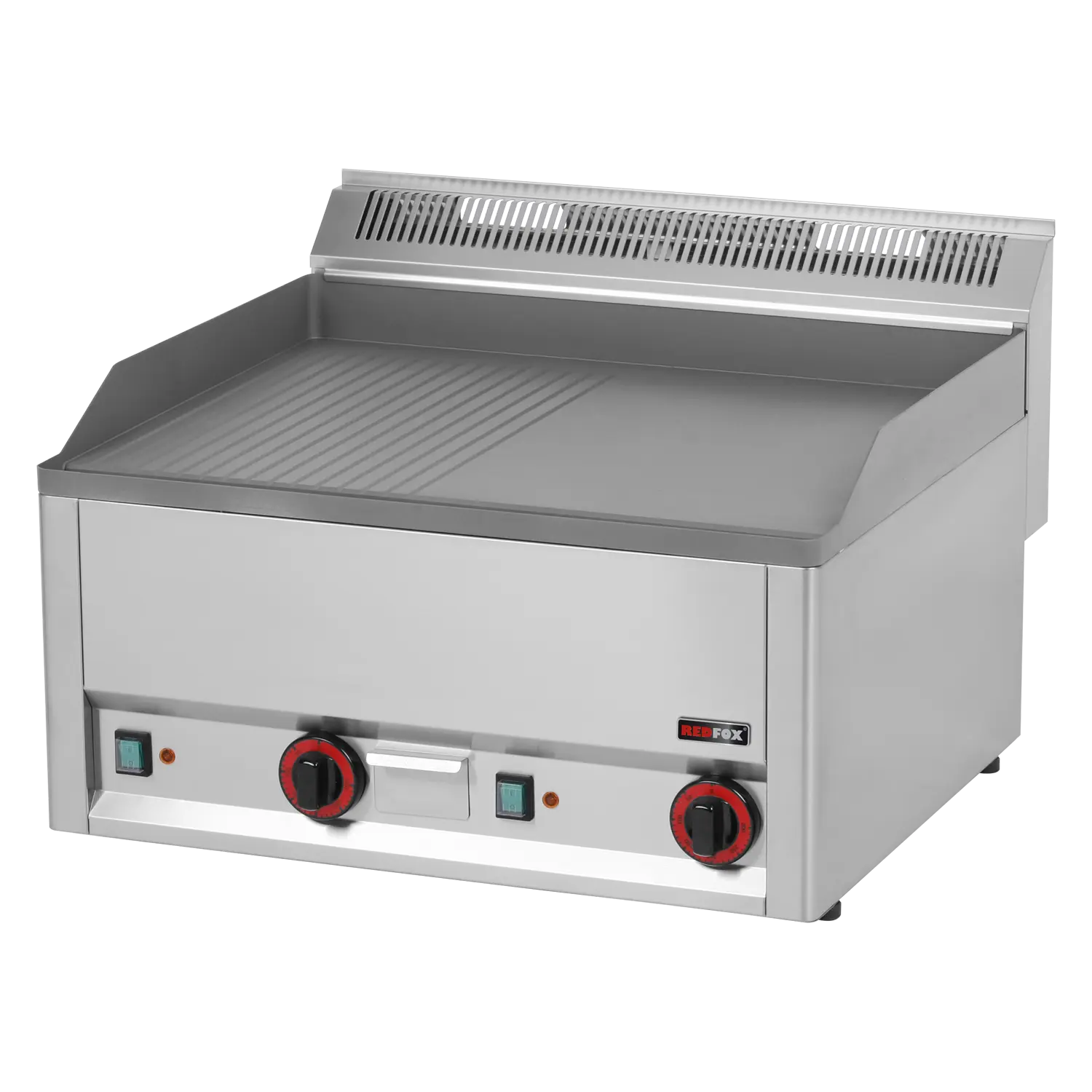 Fry-top griddle plate 65x48 electric combined without cabinet 400 V | REDFOX - FTHR 60 EL
