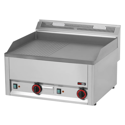 Fry-top griddle plate 65x48 electric combined without cabinet 400 V | REDFOX - FTHR 60 EL