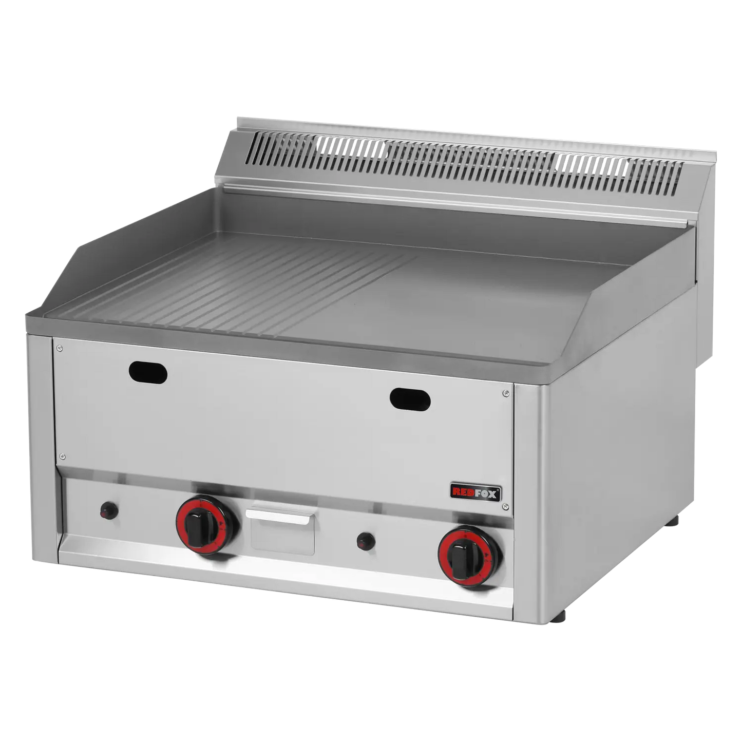 Fry-top griddle plate 65x48 gas grooved without cabinet | REDFOX - FTHR 60 GL