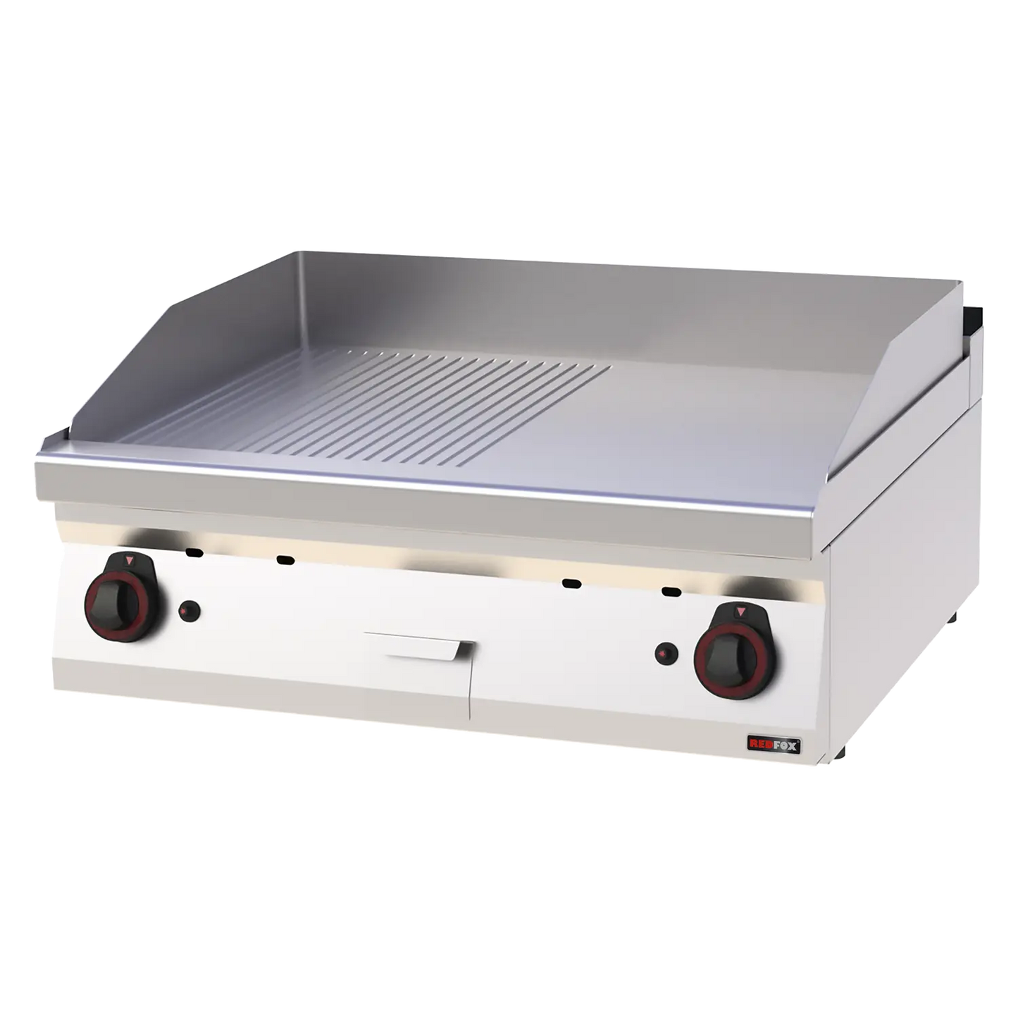 Fry-top griddle plate 80x51 gas combined without cabinet | REDFOX - FTHR 70/08 G