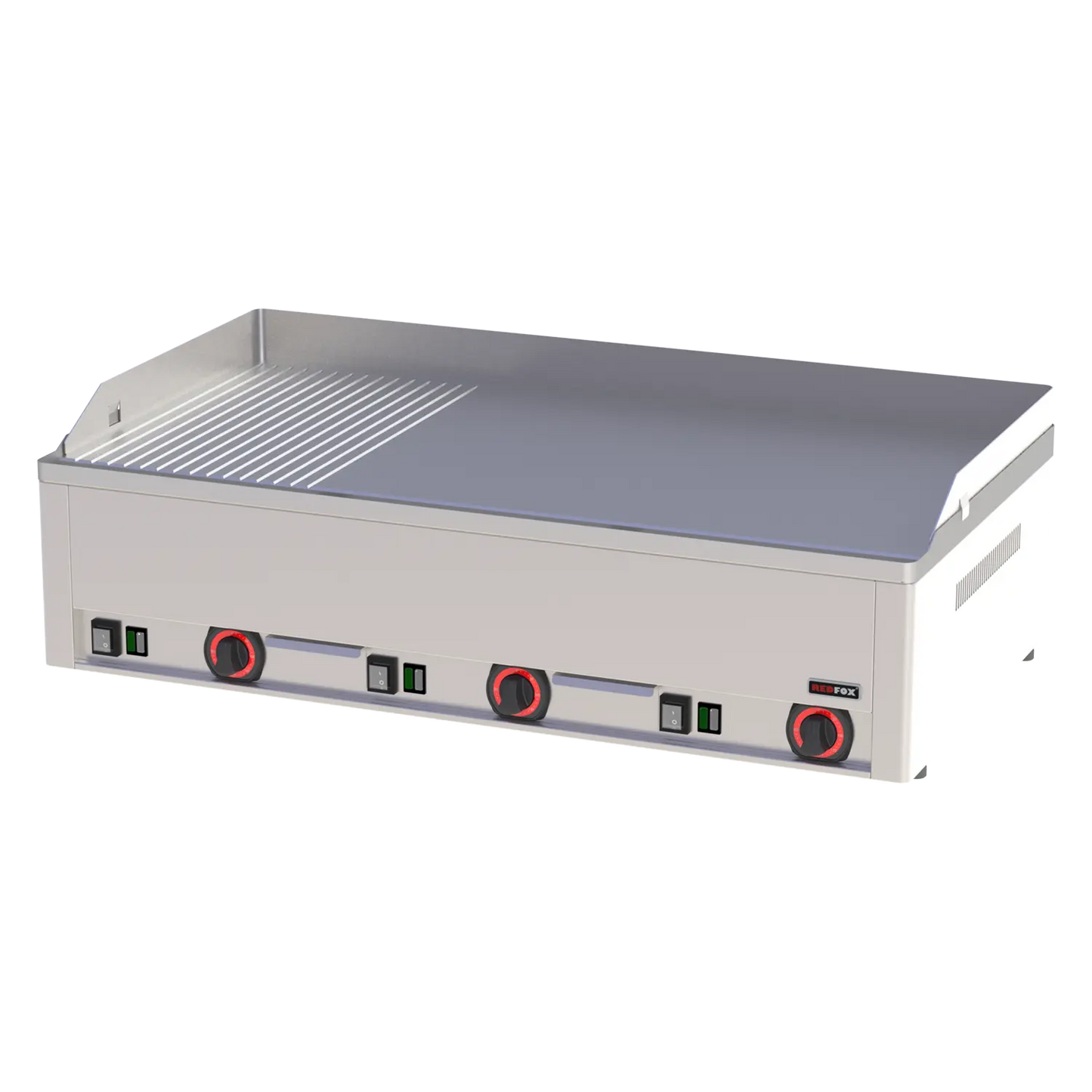 Fry-top griddle plate 97x48 electric combined counter top 400 V | REDFOX - FTHR 90 E