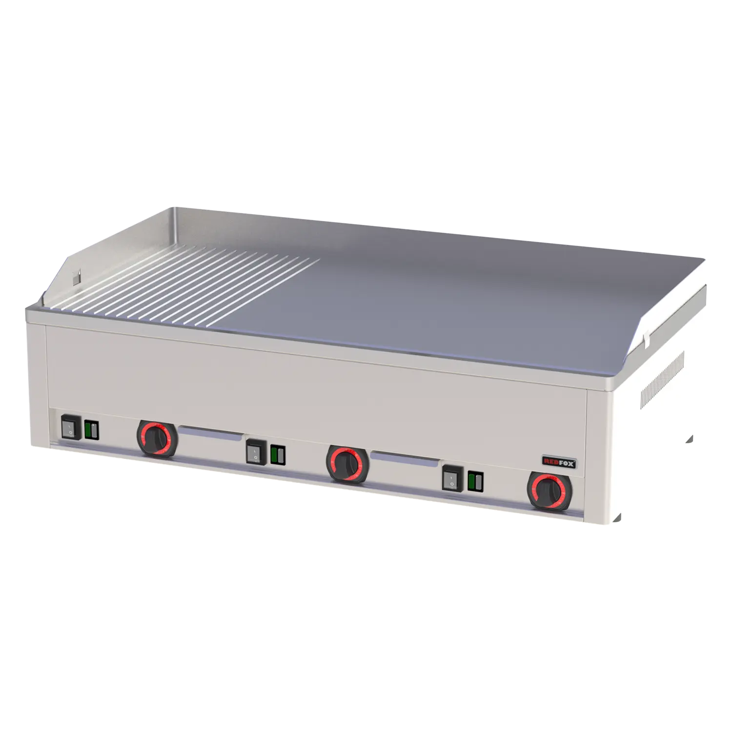 Fry-top griddle plate 97x48 electric combined counter top 400 V | REDFOX - FTHR 90 E