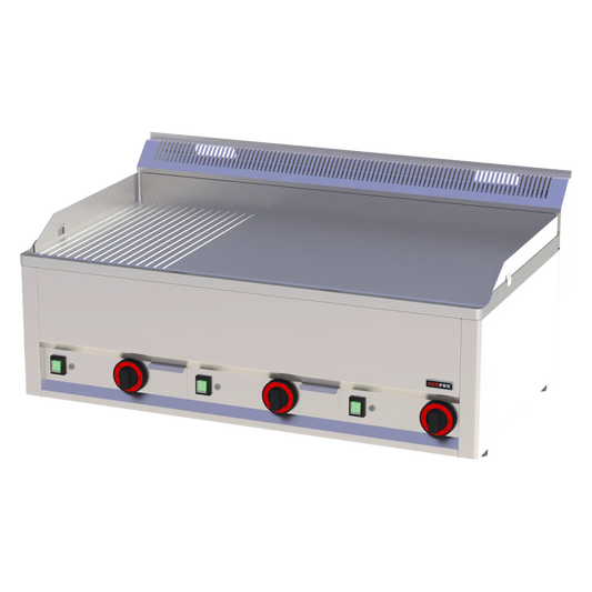 Fry-top griddle plate 97x48 electric combined without cabinet 400 V | REDFOX - FTHR 90 EL