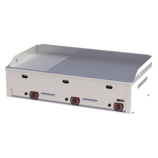 Fry-top griddle plate 97x48 gas combined counter top | REDFOX - FTHR 90 G