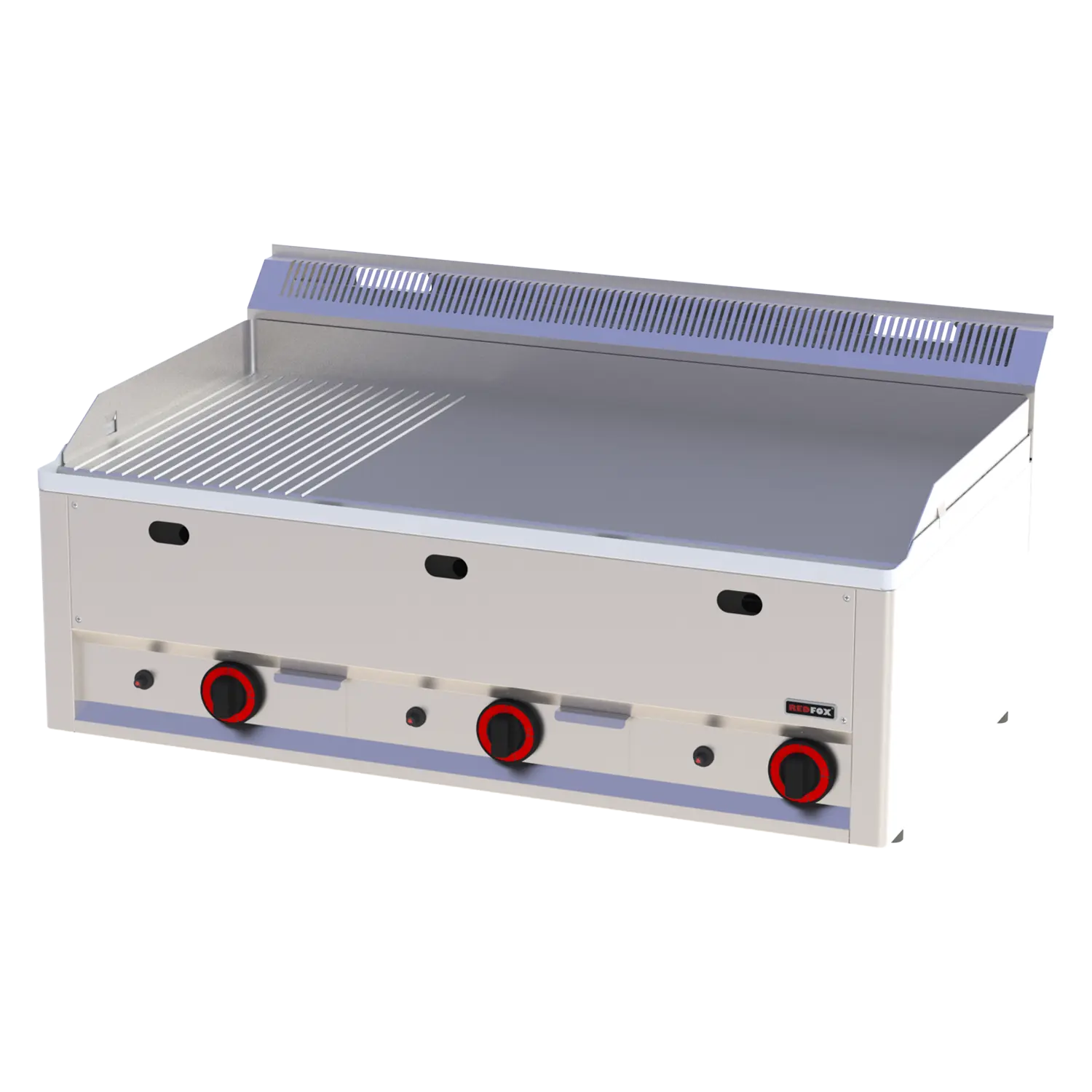 Fry-top griddle plate 97x48 gas combined without cabinet | REDFOX - FTHR 90 GL