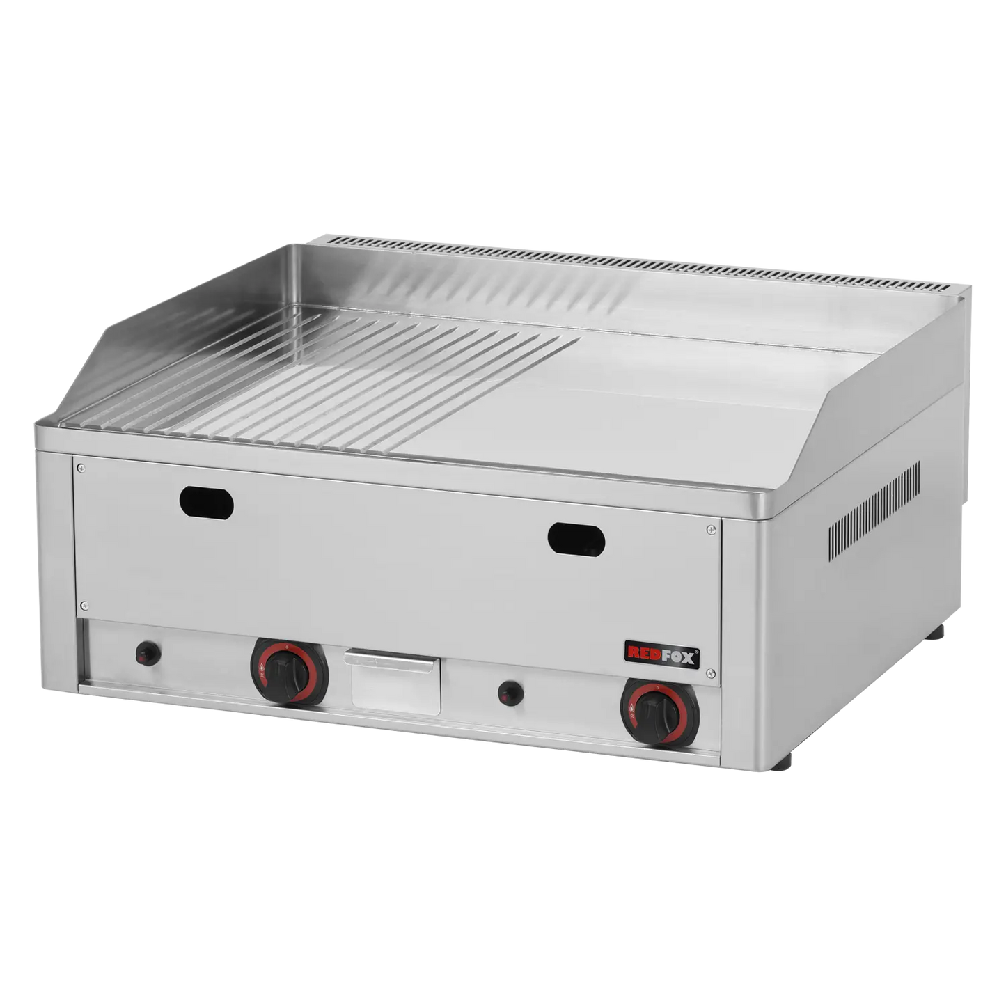 Fry-top griddle plate 65x48 gas chromed combined counter top | REDFOX - FTHRC 60 G