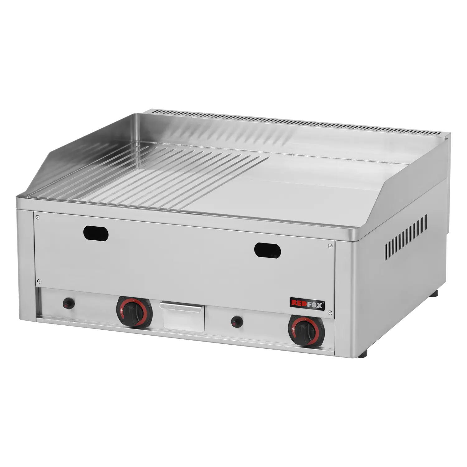 Fry-top griddle plate 65x48 gas chromed combined counter top | REDFOX - FTHRC 60 G
