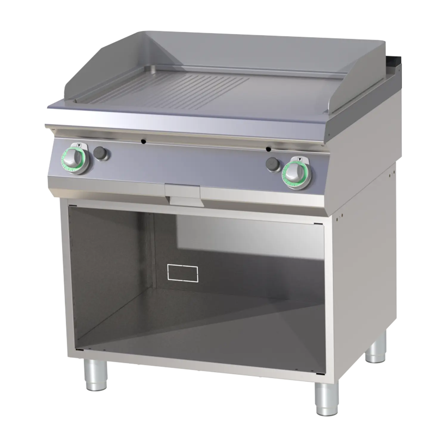 Fry-top griddle plate combined chromed on open cabinet | RM - FTHRC 780 G