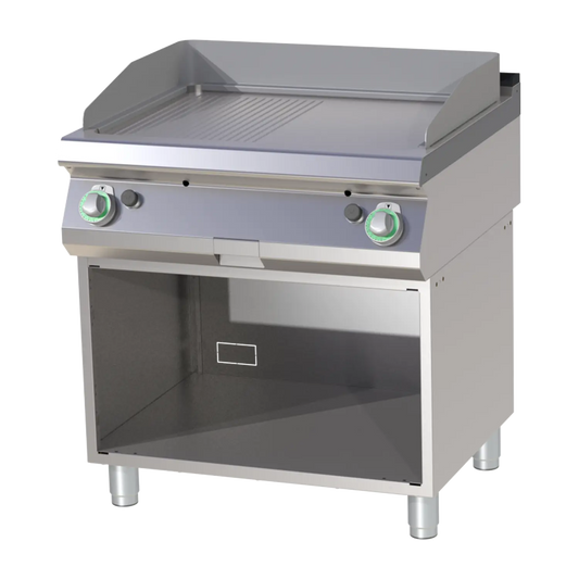 Fry-top griddle plate combined chromed on open cabinet | RM - FTHRC 780 G