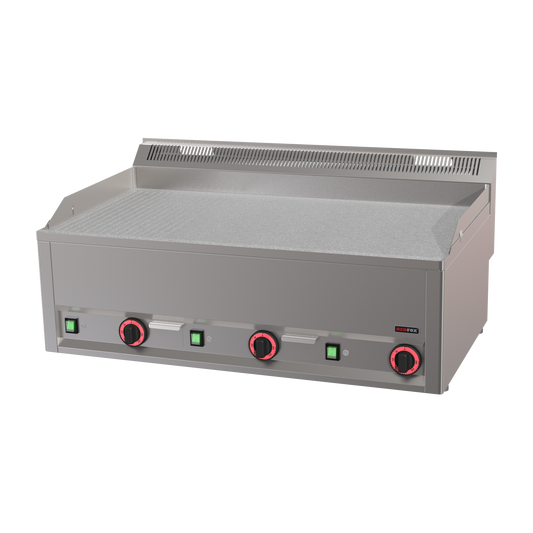 Fry Top Griddle 97x48 electric durable chrome combined without cabinet 400 v | REDFOX - FTHRC 90 EL