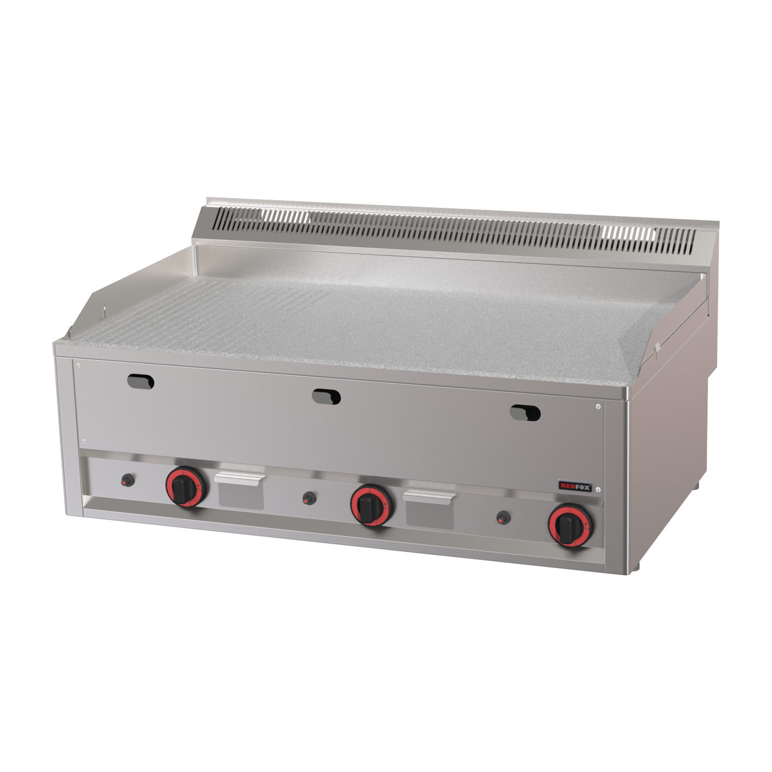 Fry Top Griddle 97x48 gas durable chrome combined without cabinet | REDFOX - FTHRC 90 GL