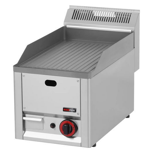 Fry-top griddle plate 32x48 gas grooved without cabinet | REDFOX - FTR 30 GL