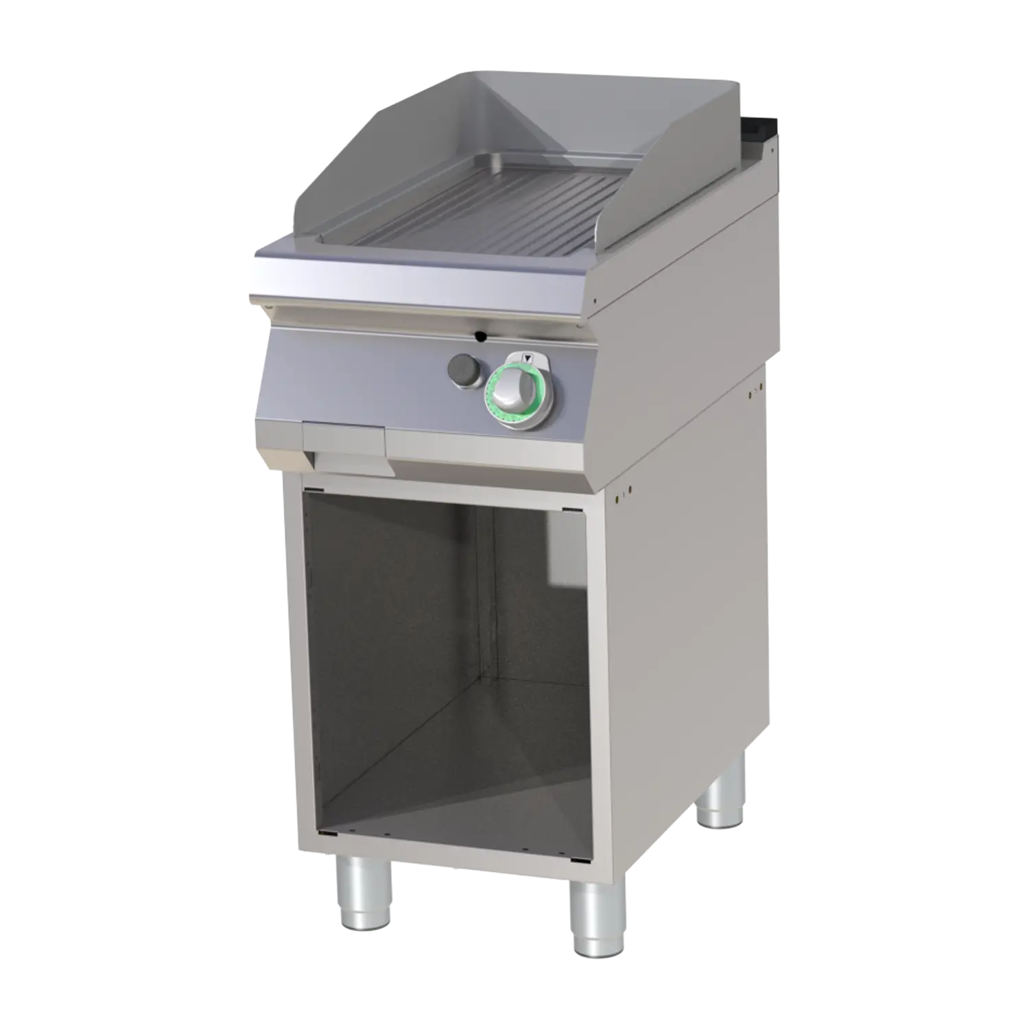 Fry-top griddle plate grooved with cabinet | RM - FTR 740 G
