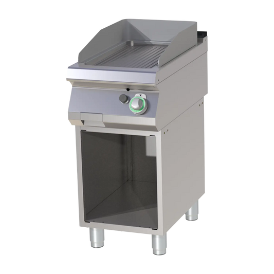 Fry-top griddle plate grooved with cabinet | RM - FTR 740 G