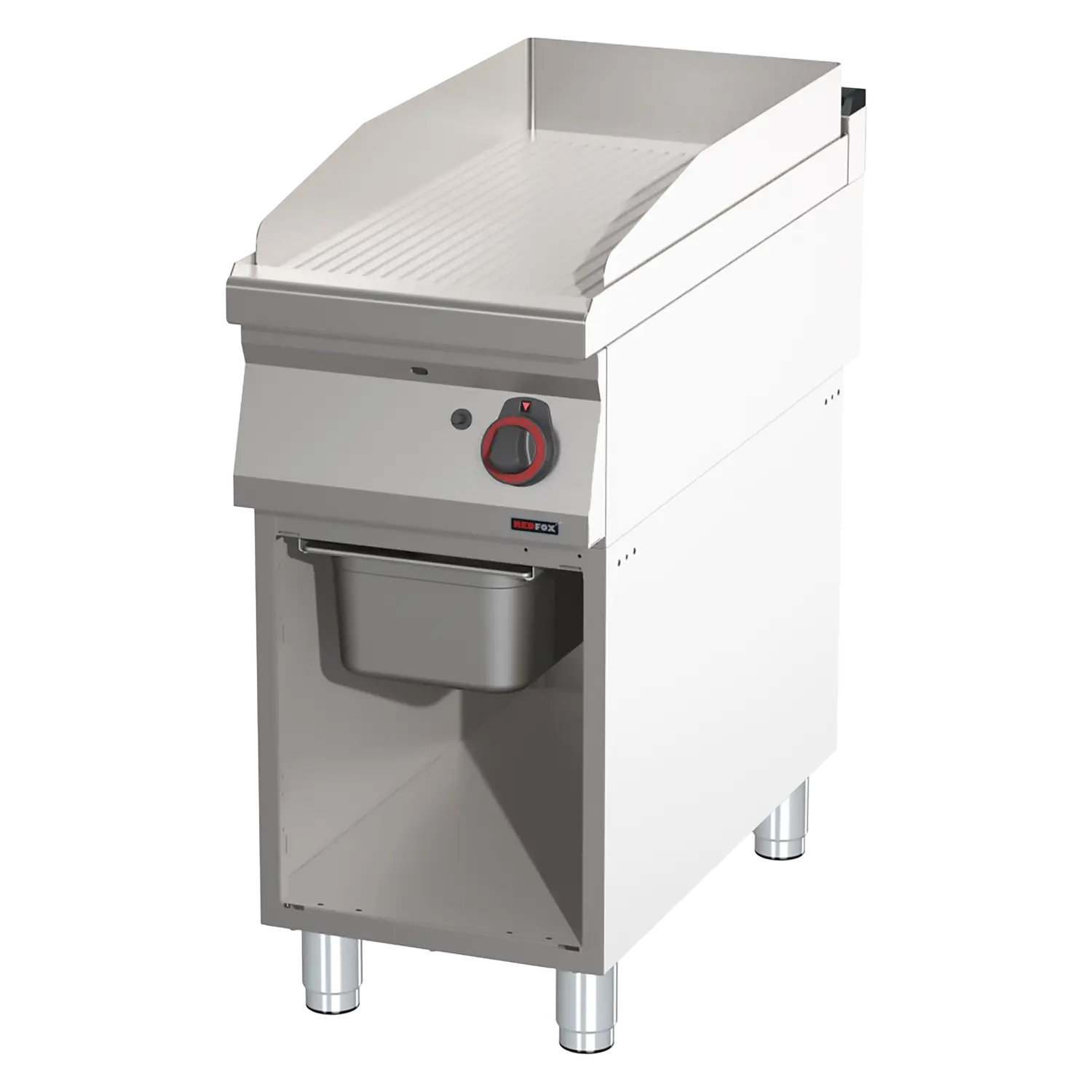 Fry-top griddle plate grooved | REDFOX - FTR 90/40 G