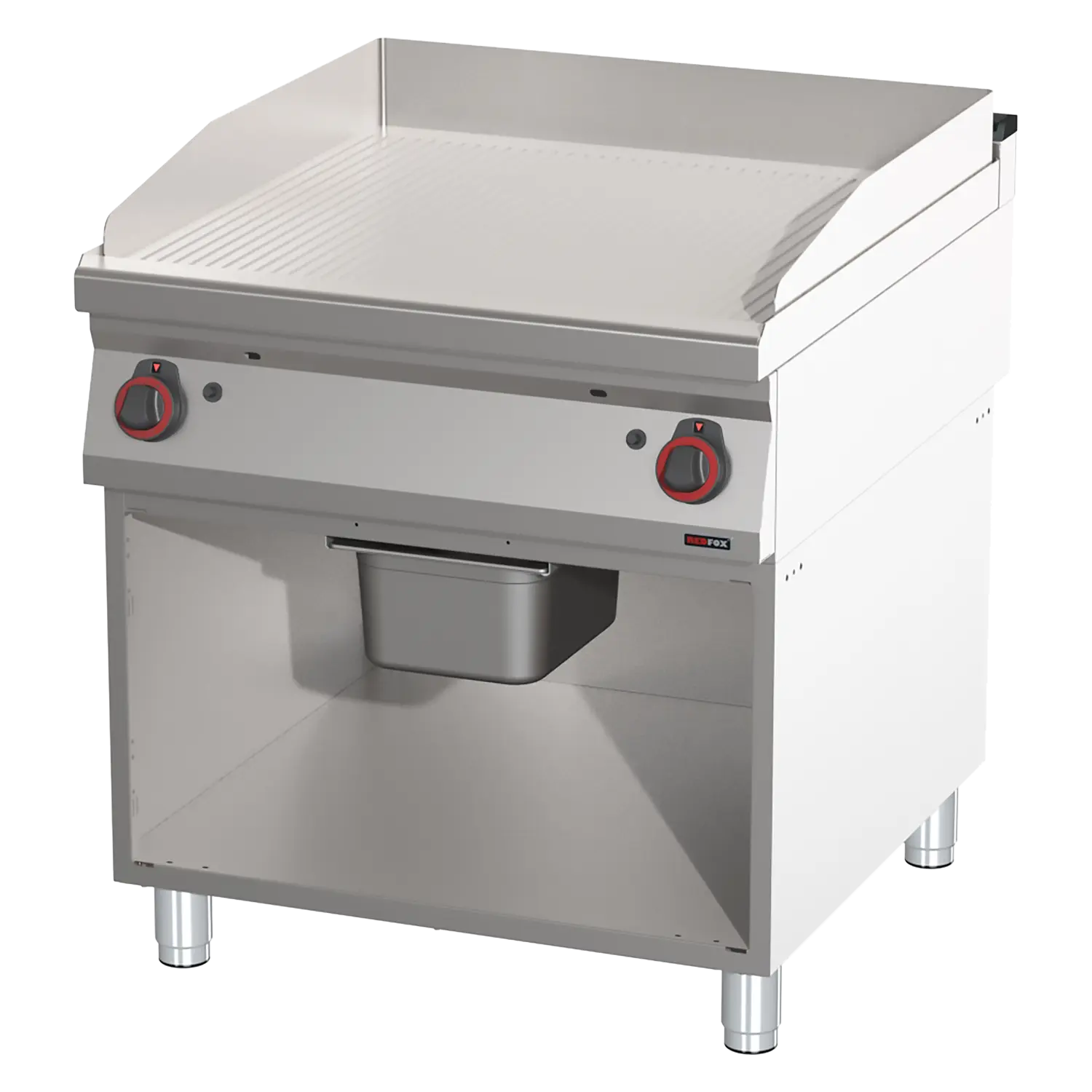 Fry-top griddle plate grooved | REDFOX - FTR 90/80 G