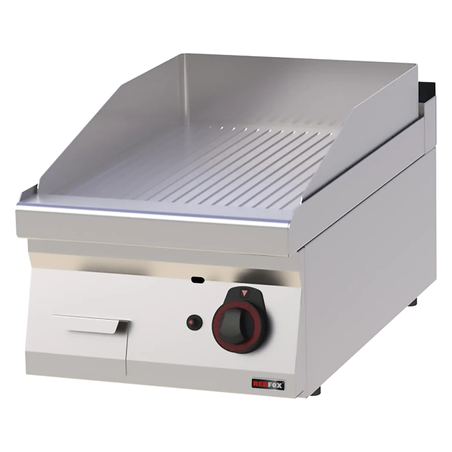 Fry-top griddle plate 40x51 gas chromed grooved without cabinet | REDFOX - FTRC 70/04 G