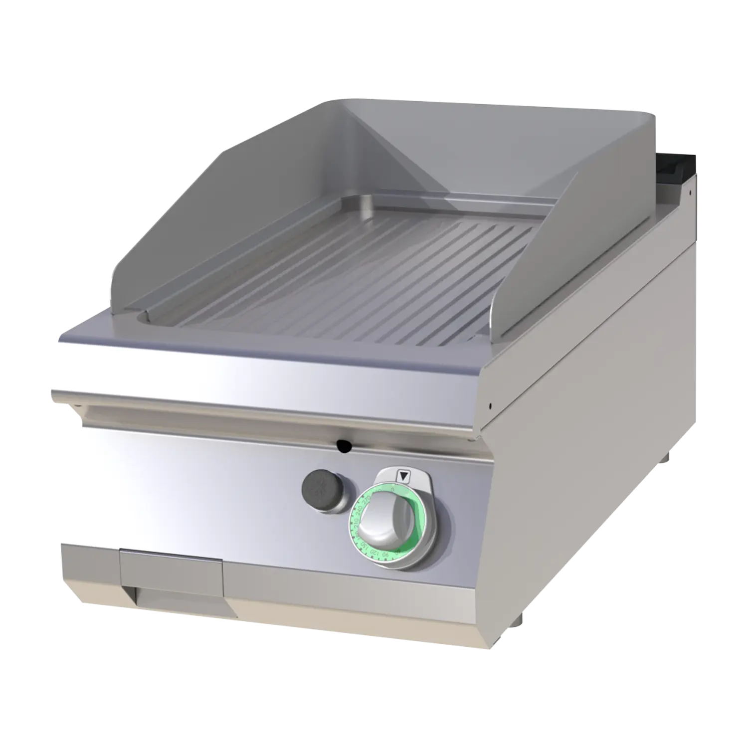 Fry-top griddle plate grooved chromed | RM - FTRC 704 G