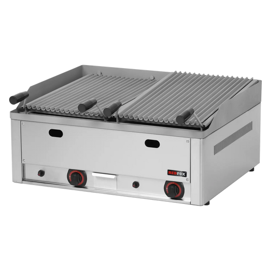 Lava stone grill gas 2 cooking areas 2x 31x48 counter top | REDFOX - GL 60 GS