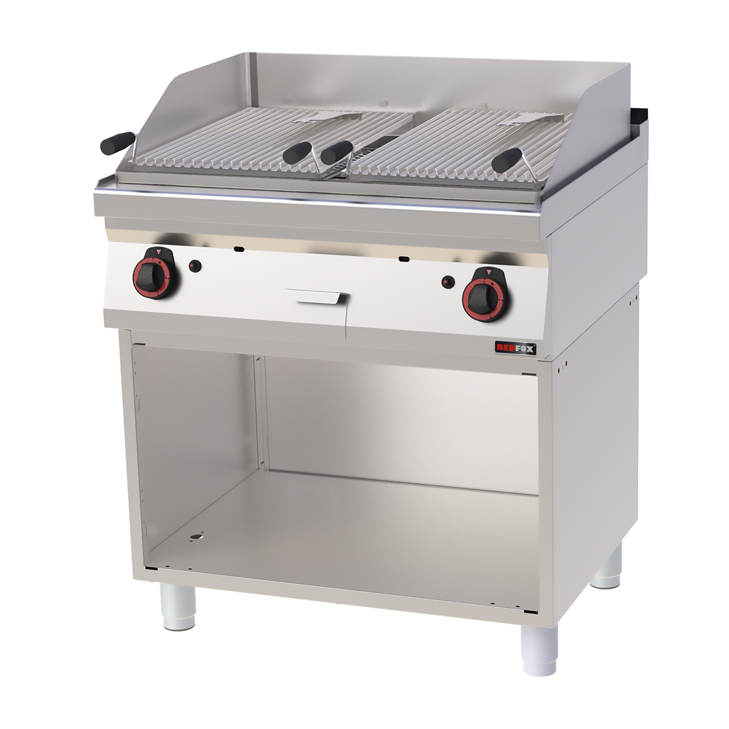 Lava stone grill gas 2 cooking areas 2x 52x36 on open cabinet | REDFOX - GL 70/80 G
