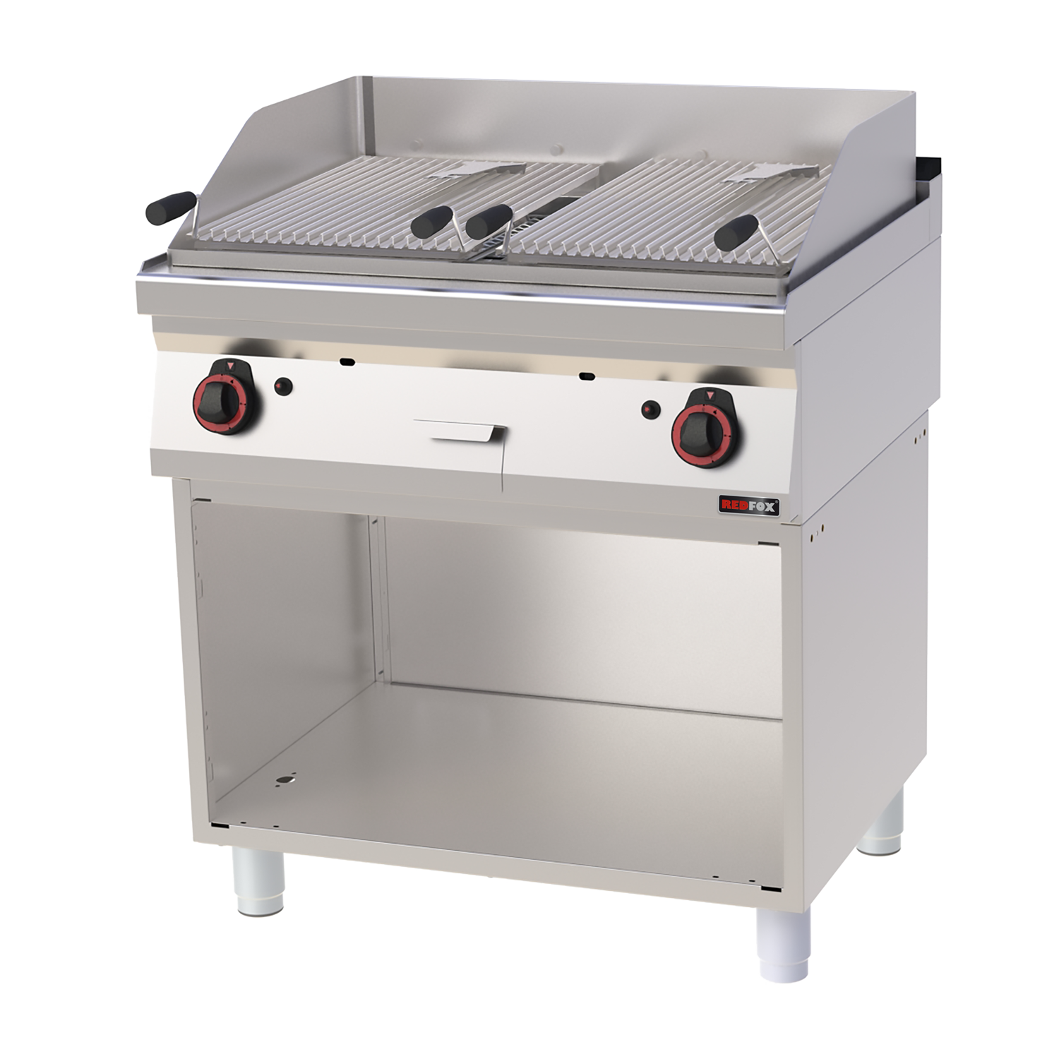 Lava stone grill gas 2 cooking areas 2x 52x36 on open cabinet | REDFOX - GL 70/80 G