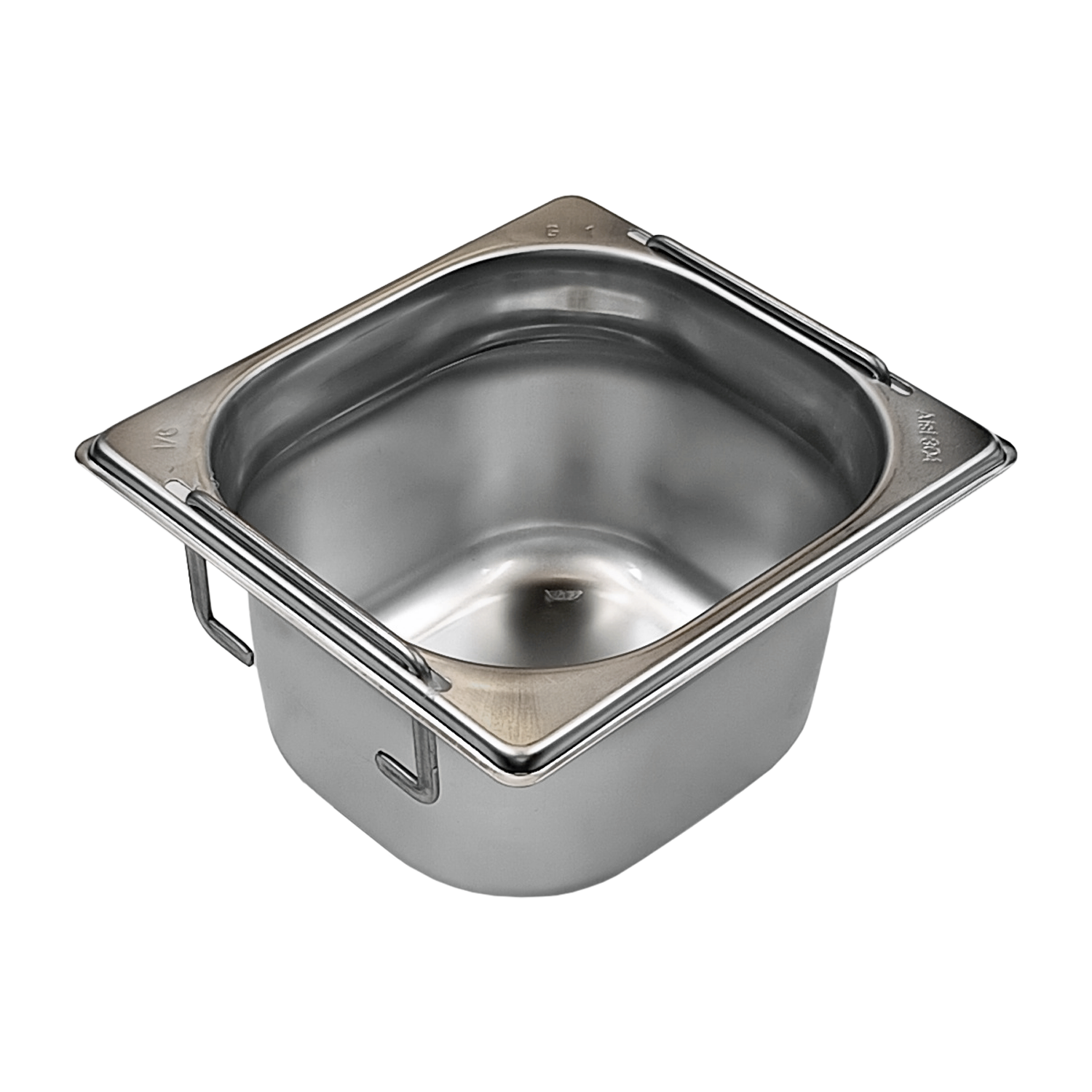 GN container GN 1/6 - 100 handles stainless steel | REDFOX - GN 1/6-100 U