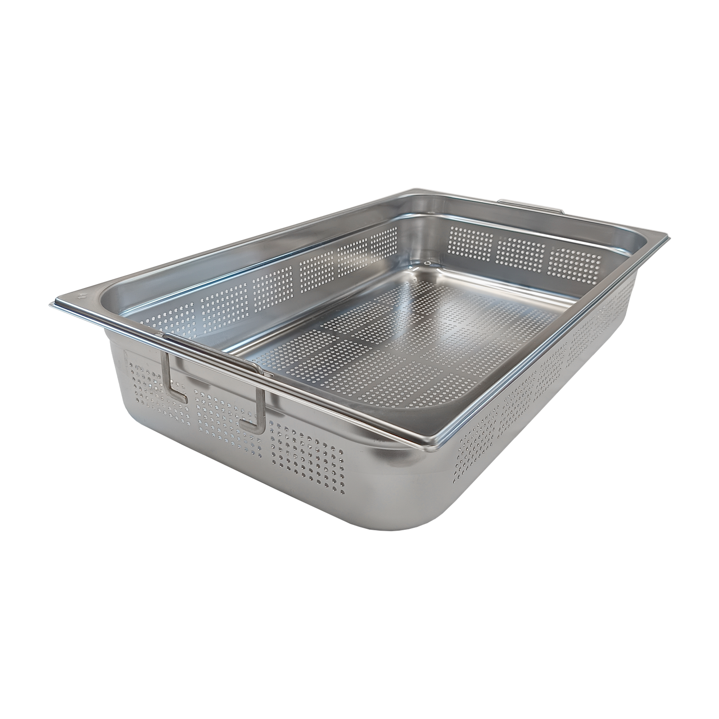 GN container perforated GN 1/1 - 100 handles stainless steel | REDFOX - GND 1/1-100 U
