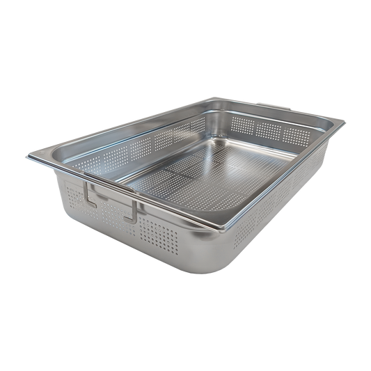 GN container perforated GN 1/1 - 100 handles stainless steel | REDFOX - GND 1/1-100 U
