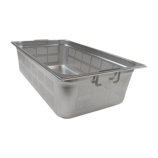 GN container perforated GN 1/1 - 150 handles stainless steel | REDFOX - GND 1/1-150 U
