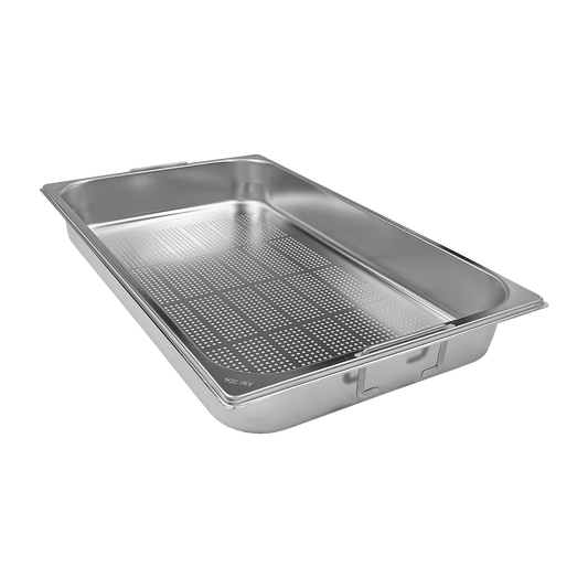 GN container perforated GN 1/1 - 65 handles stainless steel | REDFOX - GND 1/1-65 U