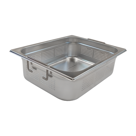GN container perforated GN 1/2 - 100 handles stainless steel | REDFOX - GND 1/2-100 U