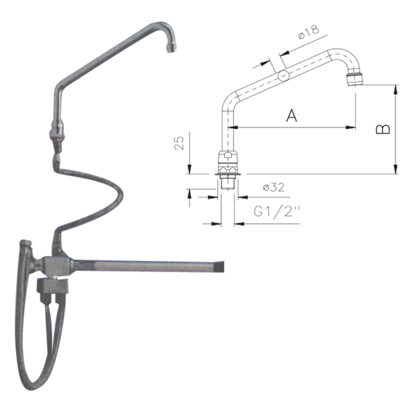 Tap knee operated with mixer | REDFOX - KOB 1